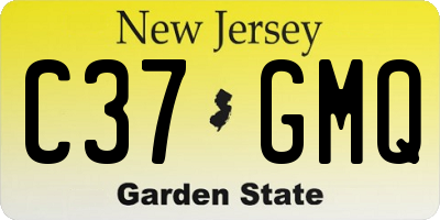 NJ license plate C37GMQ