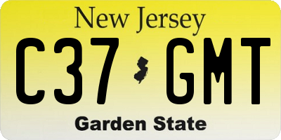 NJ license plate C37GMT