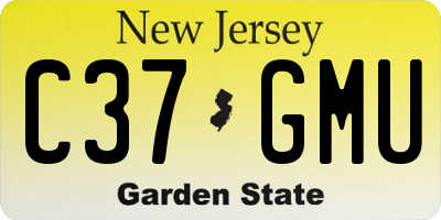NJ license plate C37GMU