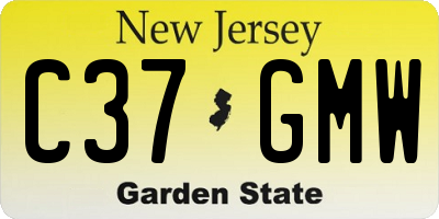 NJ license plate C37GMW