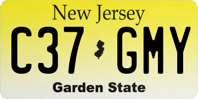 NJ license plate C37GMY