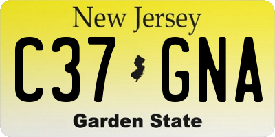 NJ license plate C37GNA
