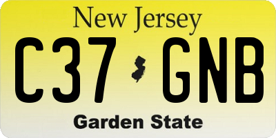 NJ license plate C37GNB