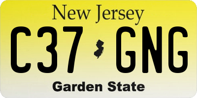 NJ license plate C37GNG