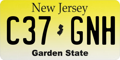 NJ license plate C37GNH