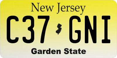 NJ license plate C37GNI