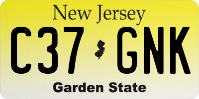 NJ license plate C37GNK
