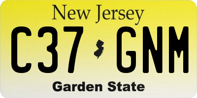 NJ license plate C37GNM