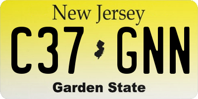 NJ license plate C37GNN