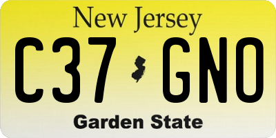 NJ license plate C37GNO