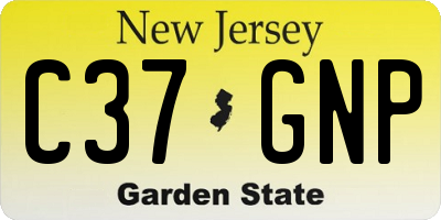 NJ license plate C37GNP