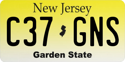 NJ license plate C37GNS