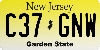 NJ license plate C37GNW