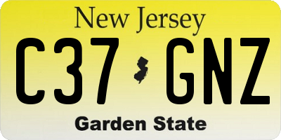 NJ license plate C37GNZ