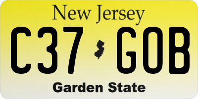 NJ license plate C37GOB