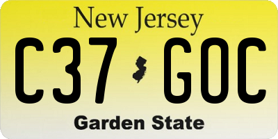 NJ license plate C37GOC