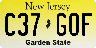 NJ license plate C37GOF
