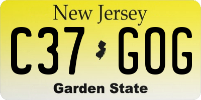 NJ license plate C37GOG