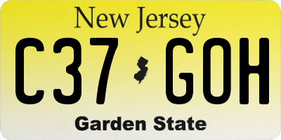 NJ license plate C37GOH