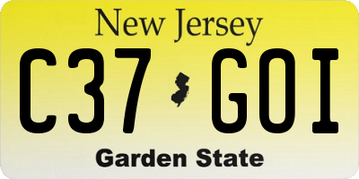 NJ license plate C37GOI