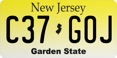 NJ license plate C37GOJ