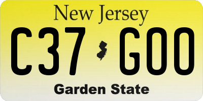 NJ license plate C37GOO
