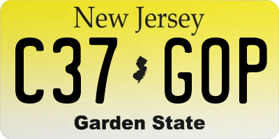 NJ license plate C37GOP