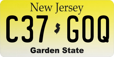NJ license plate C37GOQ