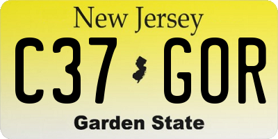 NJ license plate C37GOR