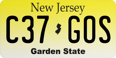 NJ license plate C37GOS