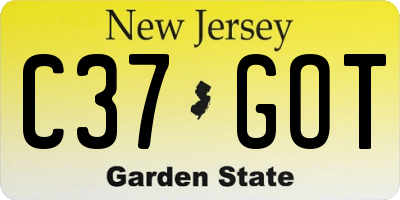 NJ license plate C37GOT