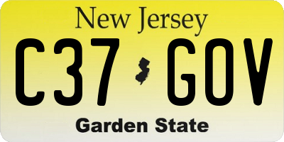 NJ license plate C37GOV