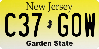 NJ license plate C37GOW