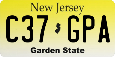 NJ license plate C37GPA