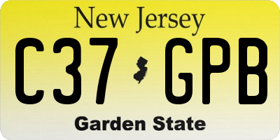 NJ license plate C37GPB
