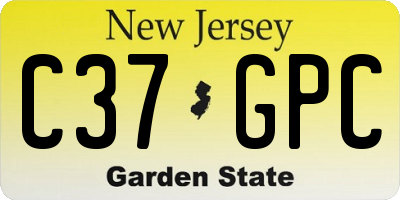 NJ license plate C37GPC