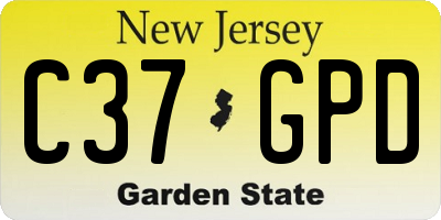 NJ license plate C37GPD