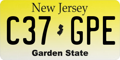 NJ license plate C37GPE