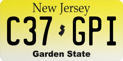 NJ license plate C37GPI
