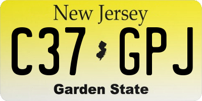 NJ license plate C37GPJ
