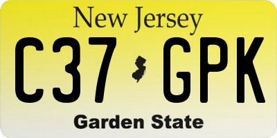 NJ license plate C37GPK