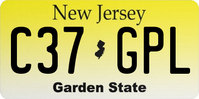 NJ license plate C37GPL
