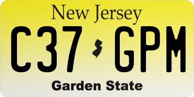 NJ license plate C37GPM