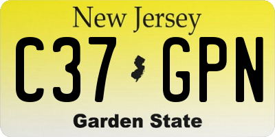 NJ license plate C37GPN