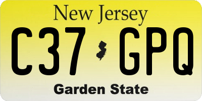 NJ license plate C37GPQ