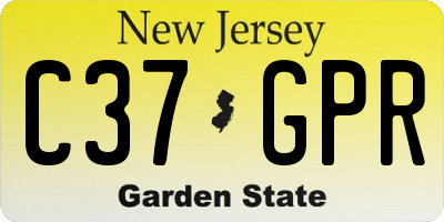 NJ license plate C37GPR