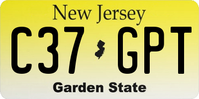 NJ license plate C37GPT