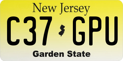 NJ license plate C37GPU
