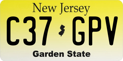 NJ license plate C37GPV