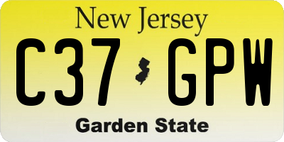 NJ license plate C37GPW